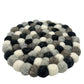 Felt Ball Round Placemat - Multi Grey Colour - Luna Panther