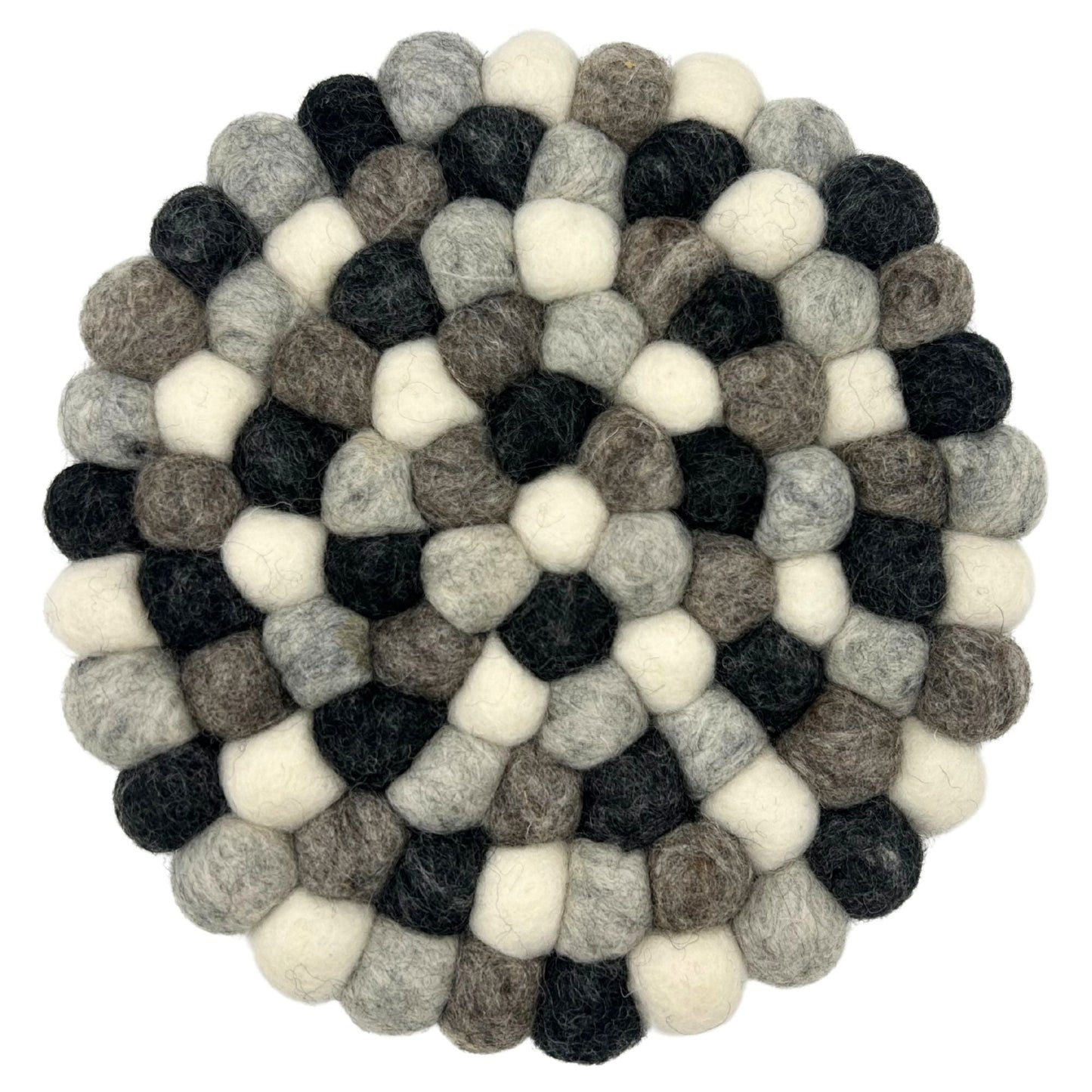Felt Ball Round Placemat - Multi Grey Colour - Luna Panther