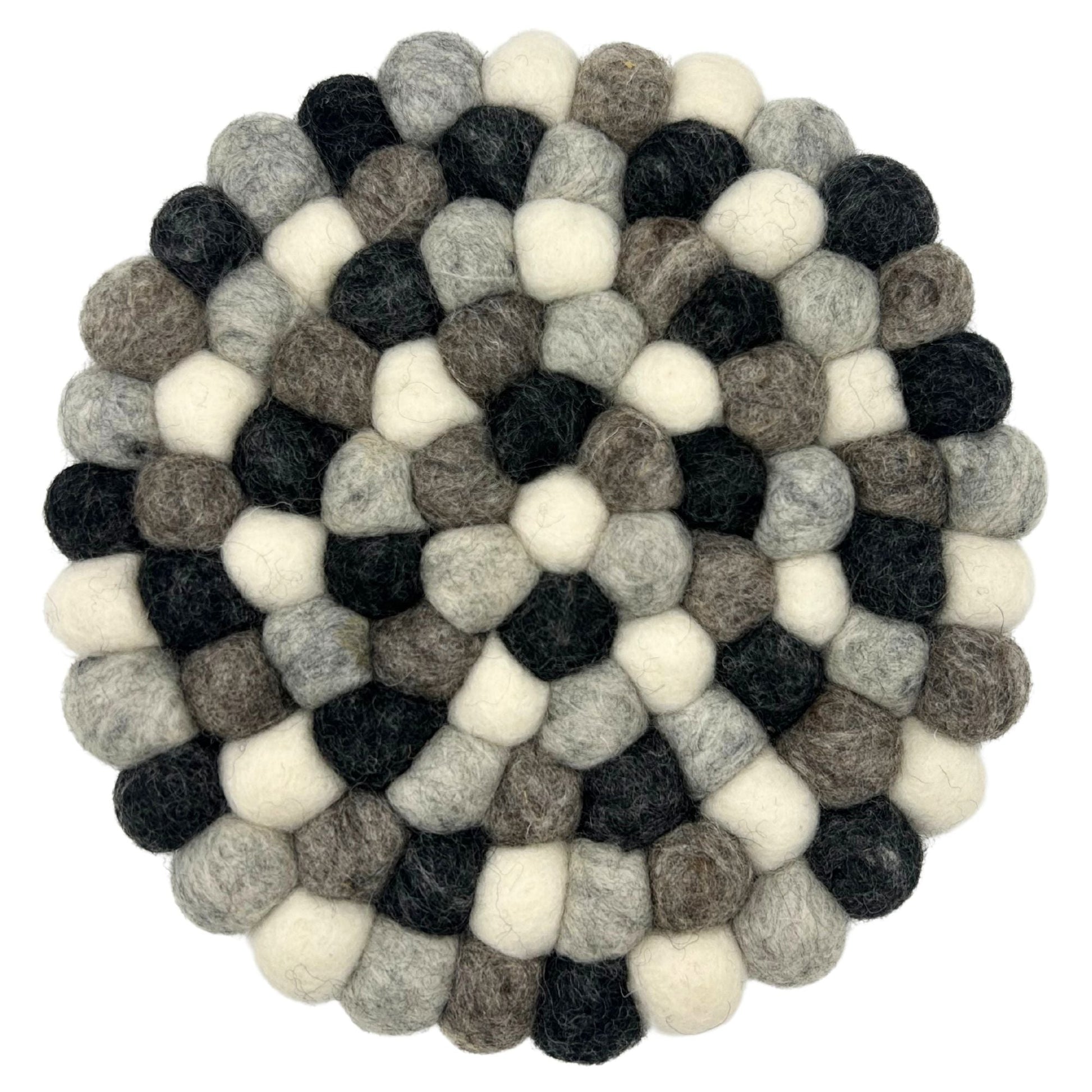 Felt Ball Round Placemat - Multi Grey Colour - Luna Panther