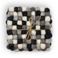 Felt Ball Square Coasters - Multi Grey colour (set of 4) - Luna Panther