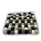Felt Ball Square Coasters - Multi Grey colour (set of 4) - Luna Panther