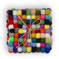 Felt Ball Square Coasters - Multi Grey colour (set of 4) - Luna Panther
