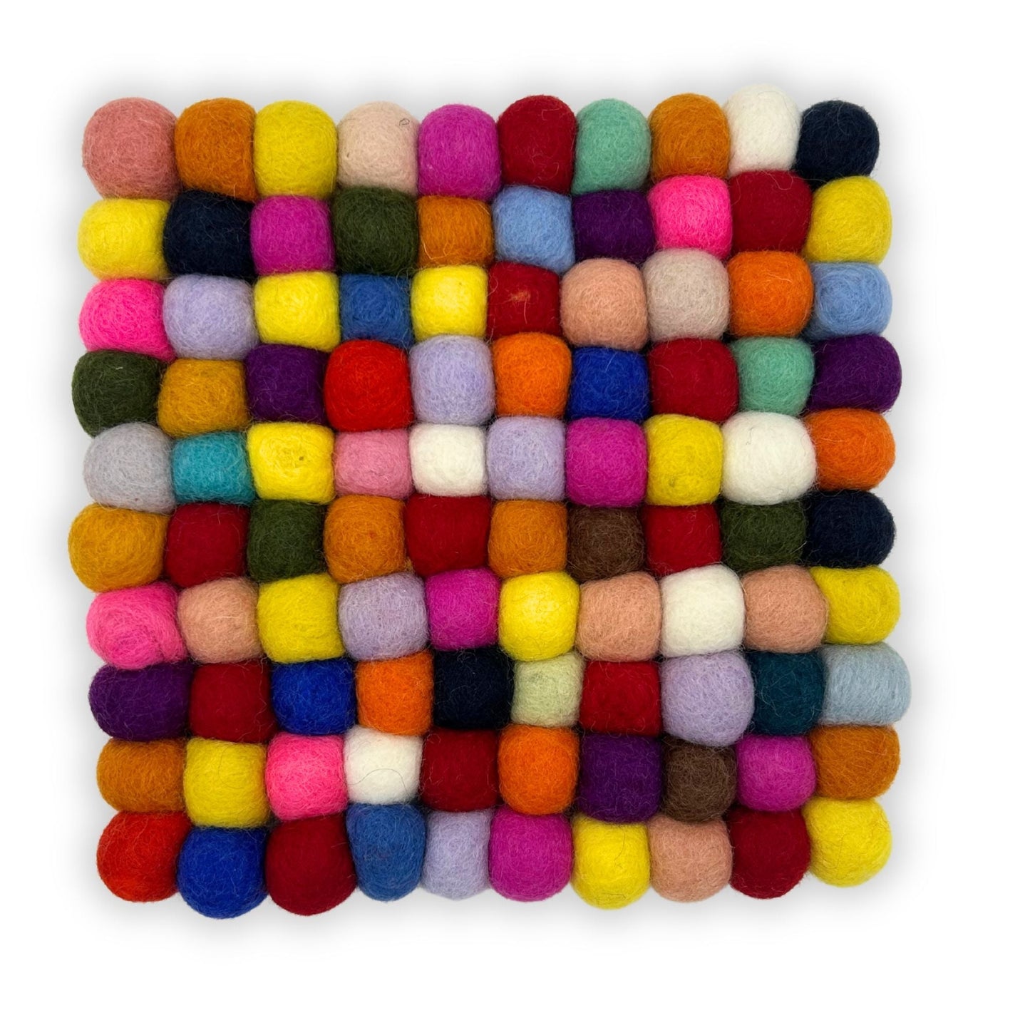 Felt Ball Square Placemat - Multi Colour - Luna Panther