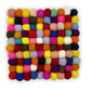 Felt Ball Square Placemat - Multi Colour - Luna Panther