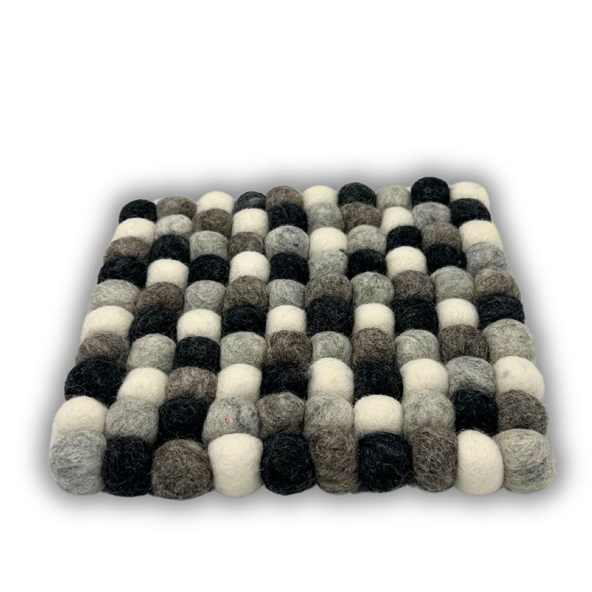 Felt Ball Square Placemat - Multi Grey Colour - Luna Panther