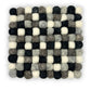 Felt Ball Square Placemat - Multi Grey Colour - Luna Panther