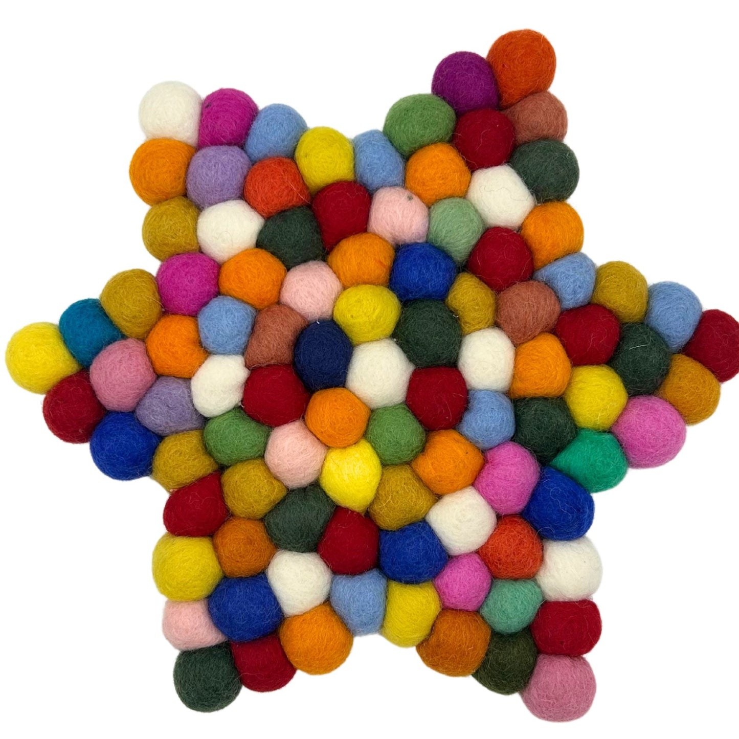 Felt Ball Star Centre Mat - Multi Colour - Luna Panther