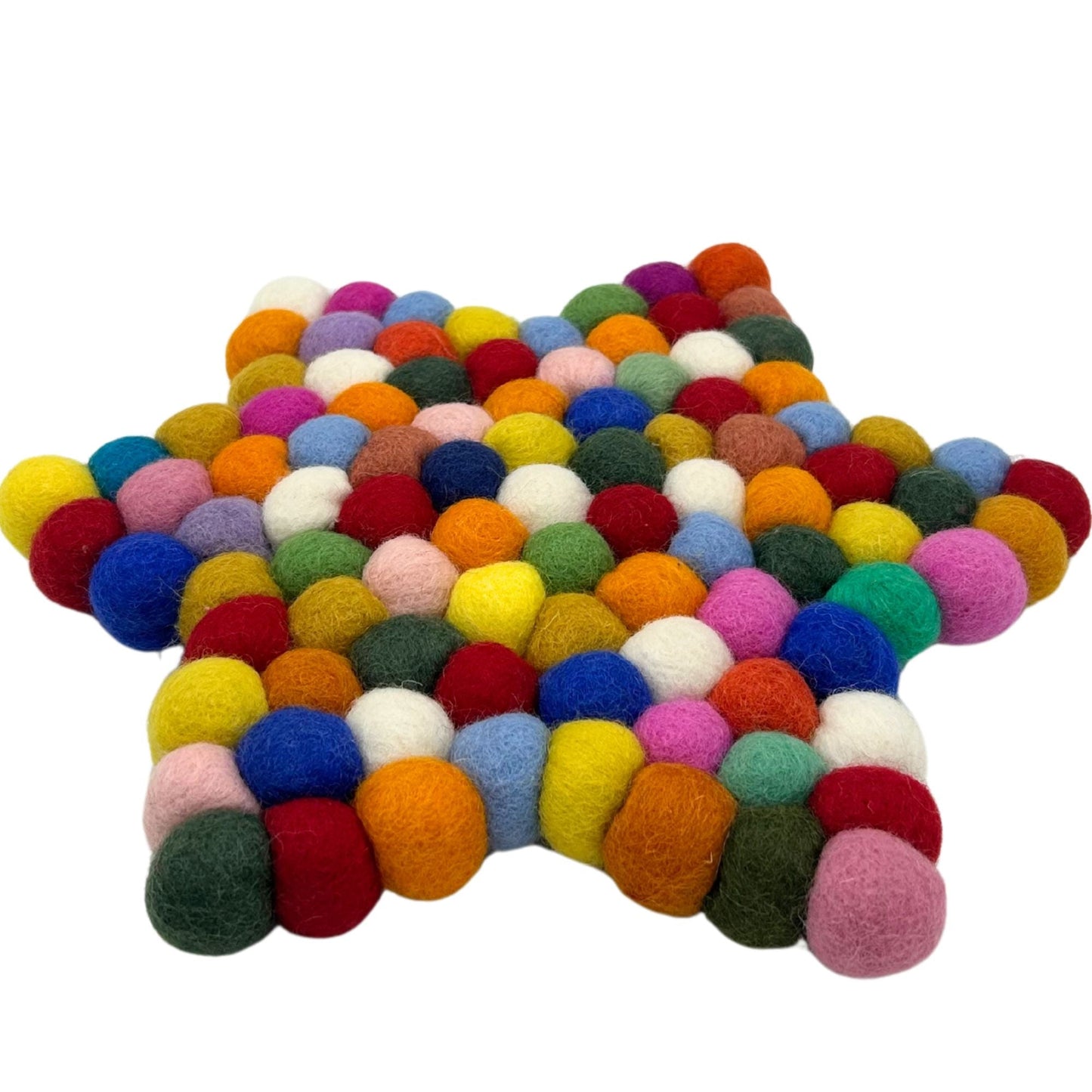 Felt Ball Star Centre Mat - Multi Colour - Luna Panther