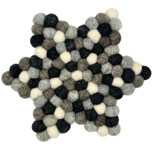 Felt Ball Star Centre Mat - Multi Grey Colour - Luna Panther alternate view