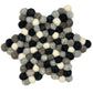 Felt Ball Star Centre Mat - Multi Grey Colour - Luna Panther