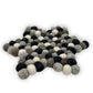 Felt Ball Star Centre Mat - Multi Grey Colour - Luna Panther