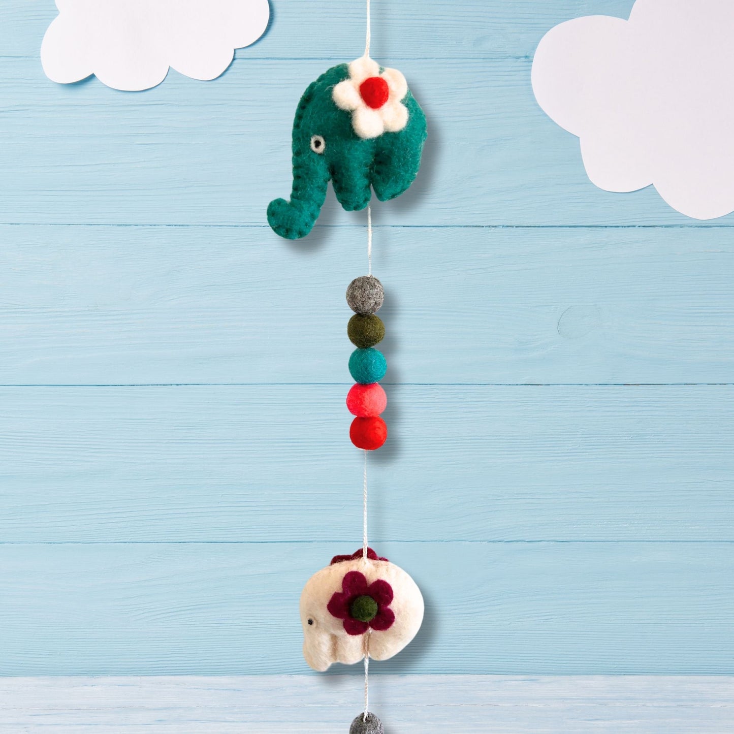 Felt Wall Hanging - Elephants (assorted colours) - Luna Panther