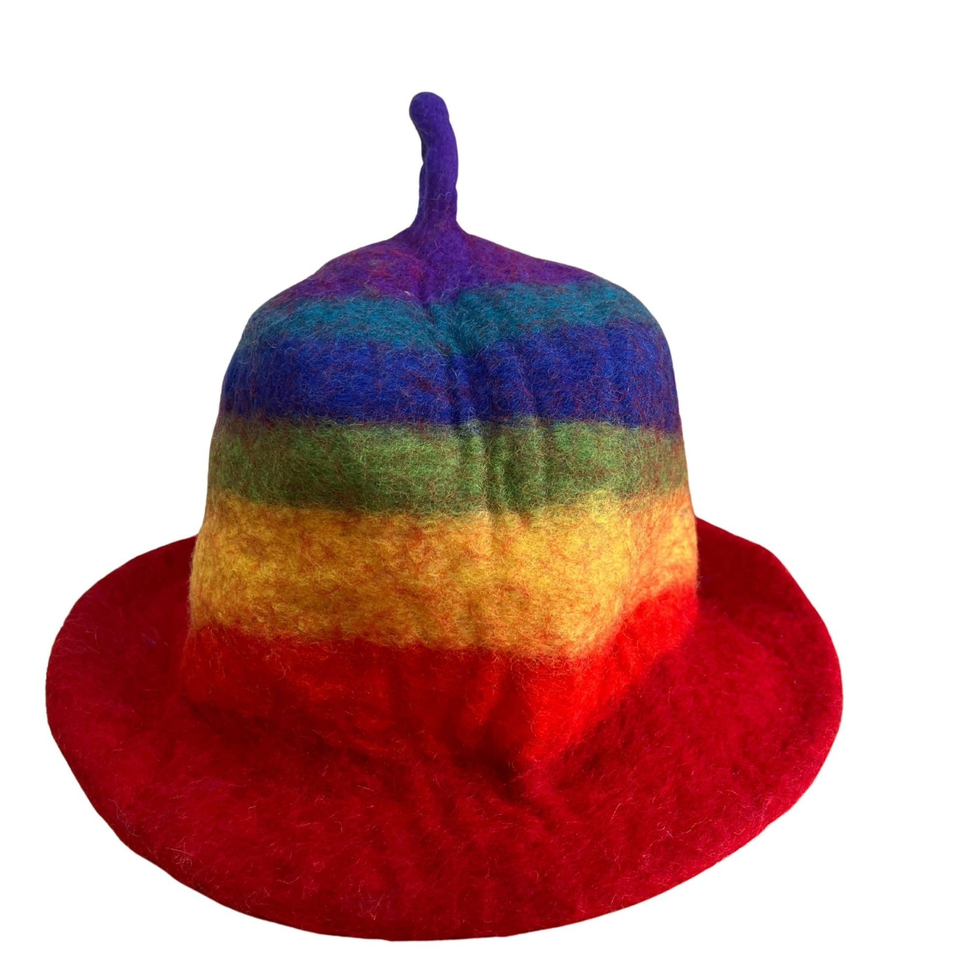 Felted Sauna Bowl Hat - Rainbow - Luna Panther