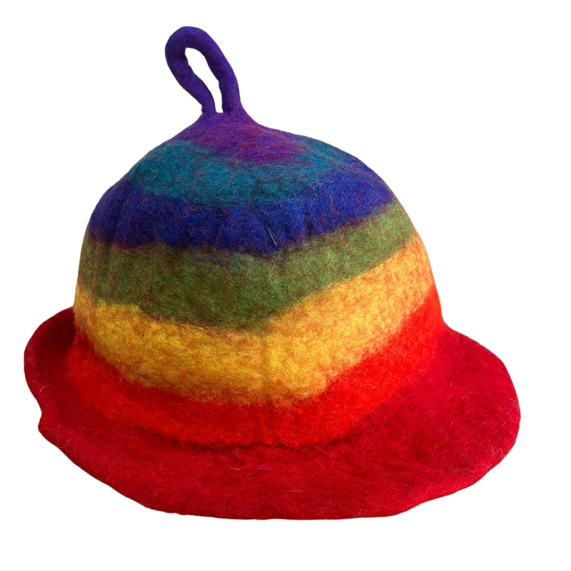 Felted Sauna Bowl Hat - Rainbow - Luna Panther