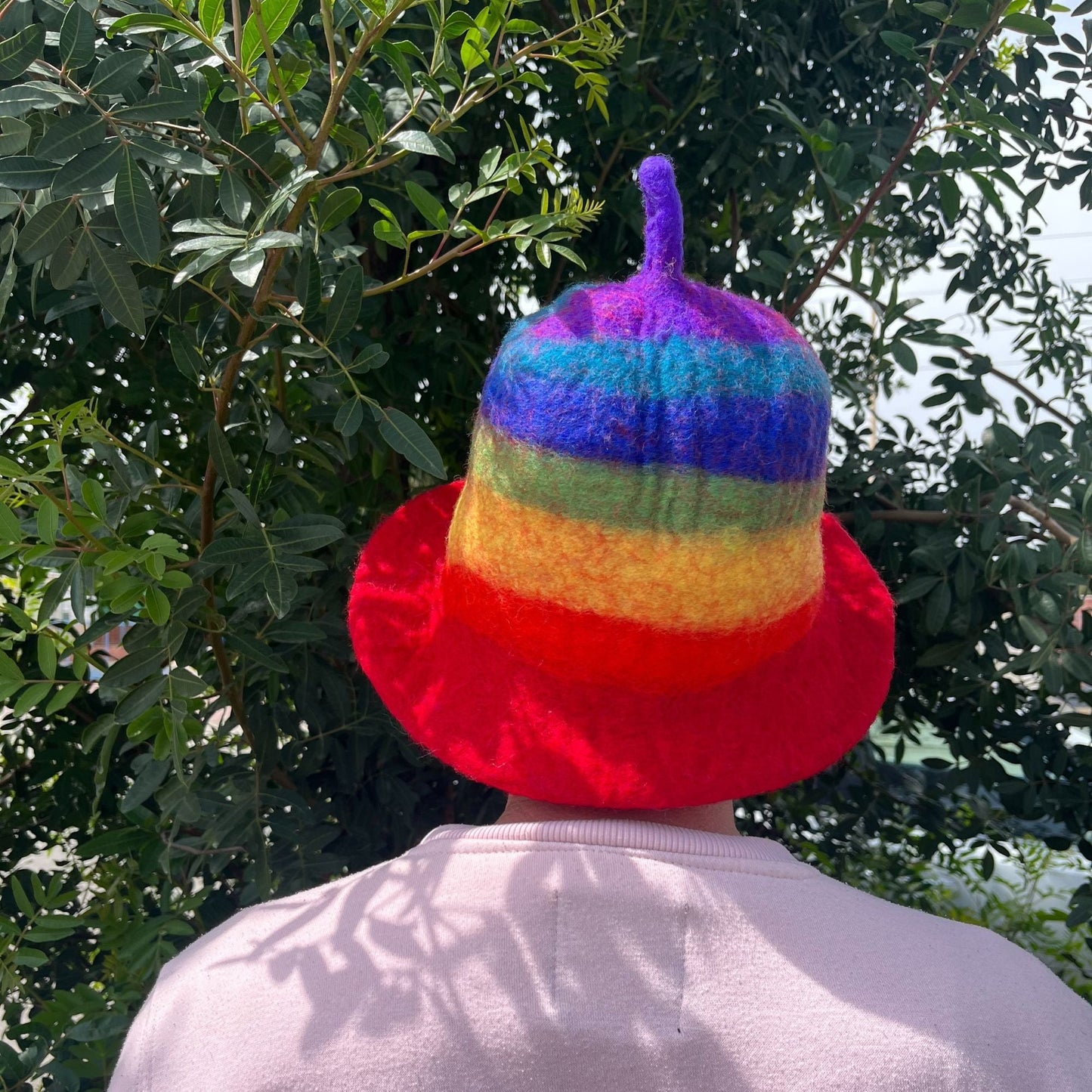 Felted Sauna Bowl Hat - Rainbow - Luna Panther