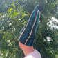 Felted Sauna Wizard Hat - Black Blue Streaks - Luna Panther