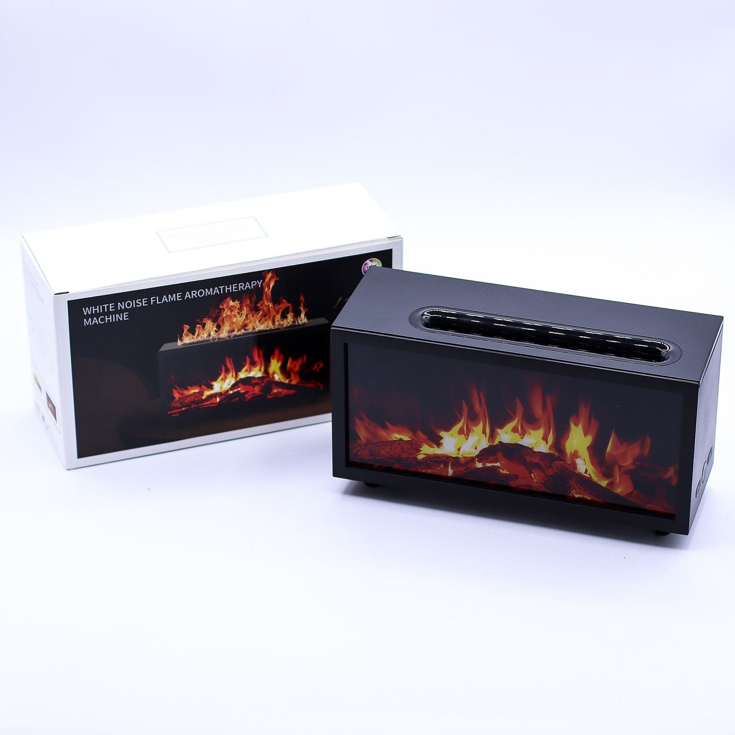 Flame Effect Aroma Diffuser with Bird Sound - Black USB - Colour Change - Luna Panther