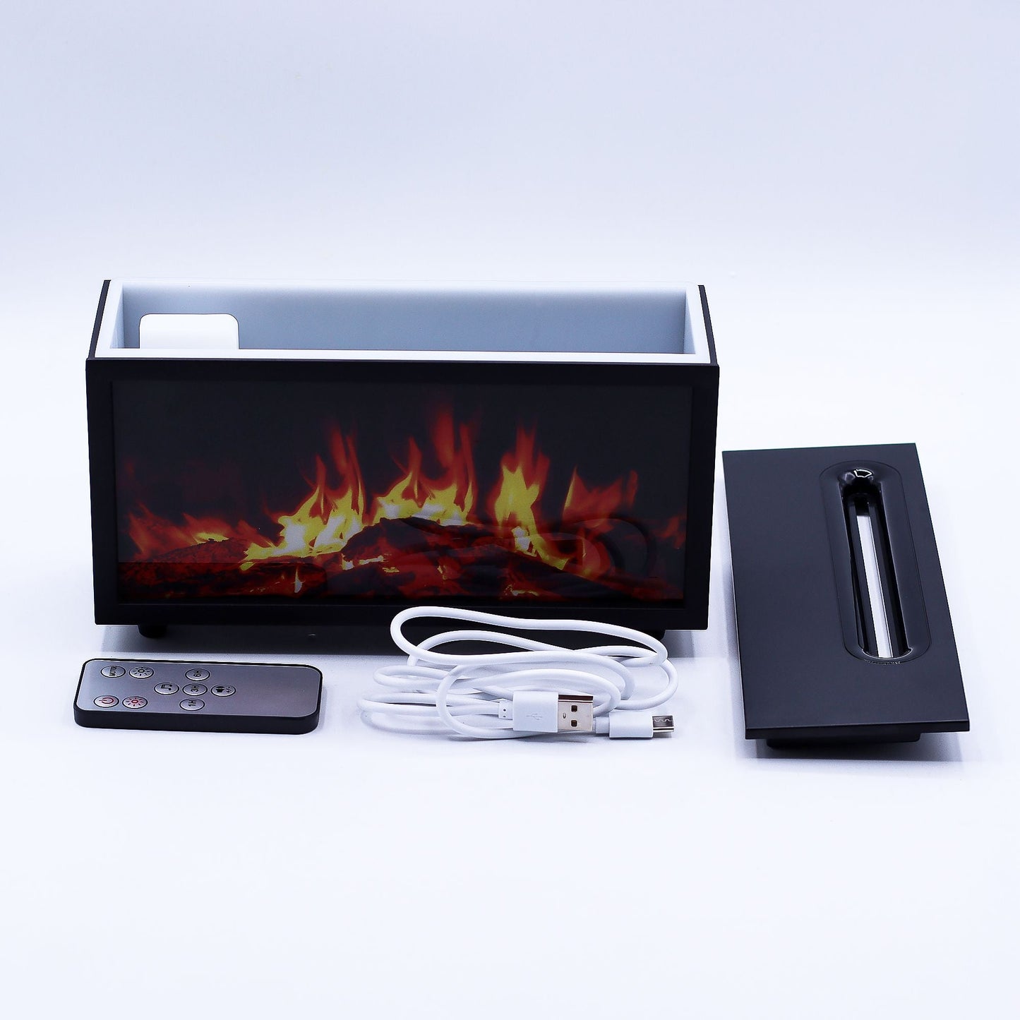 Flame Effect Aroma Diffuser with Bird Sound - Black USB - Colour Change - Luna Panther