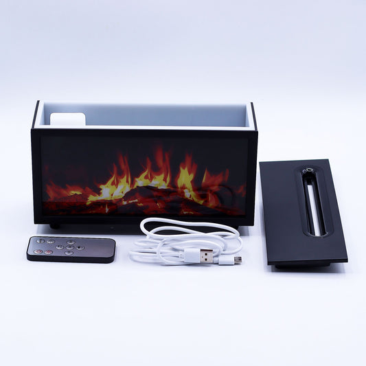 Flame Effect Aroma Diffuser with Bird Sound - Black USB - Colour Change - Luna Panther alternate view