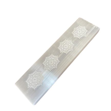 Polished Flat Bar Charging Plate 15cm - Mandala featuring natural patterning and unique variations - Luna Panther
