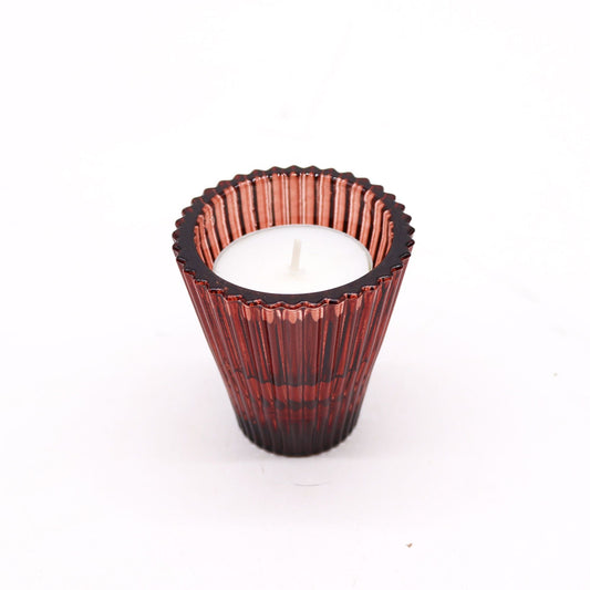 Polished Flip Dinner Candle / Tealight Holder - Vampire Red featuring natural patterning and unique variations - Luna Panther