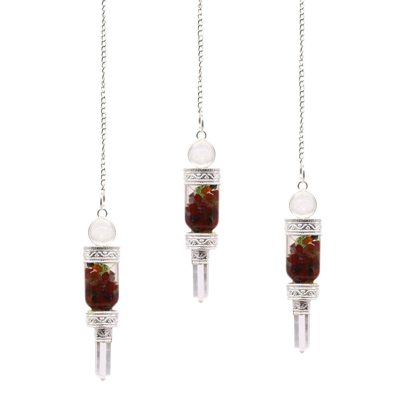 Polished Floating Chakra Pendulum featuring natural patterning and unique variations - Luna Panther