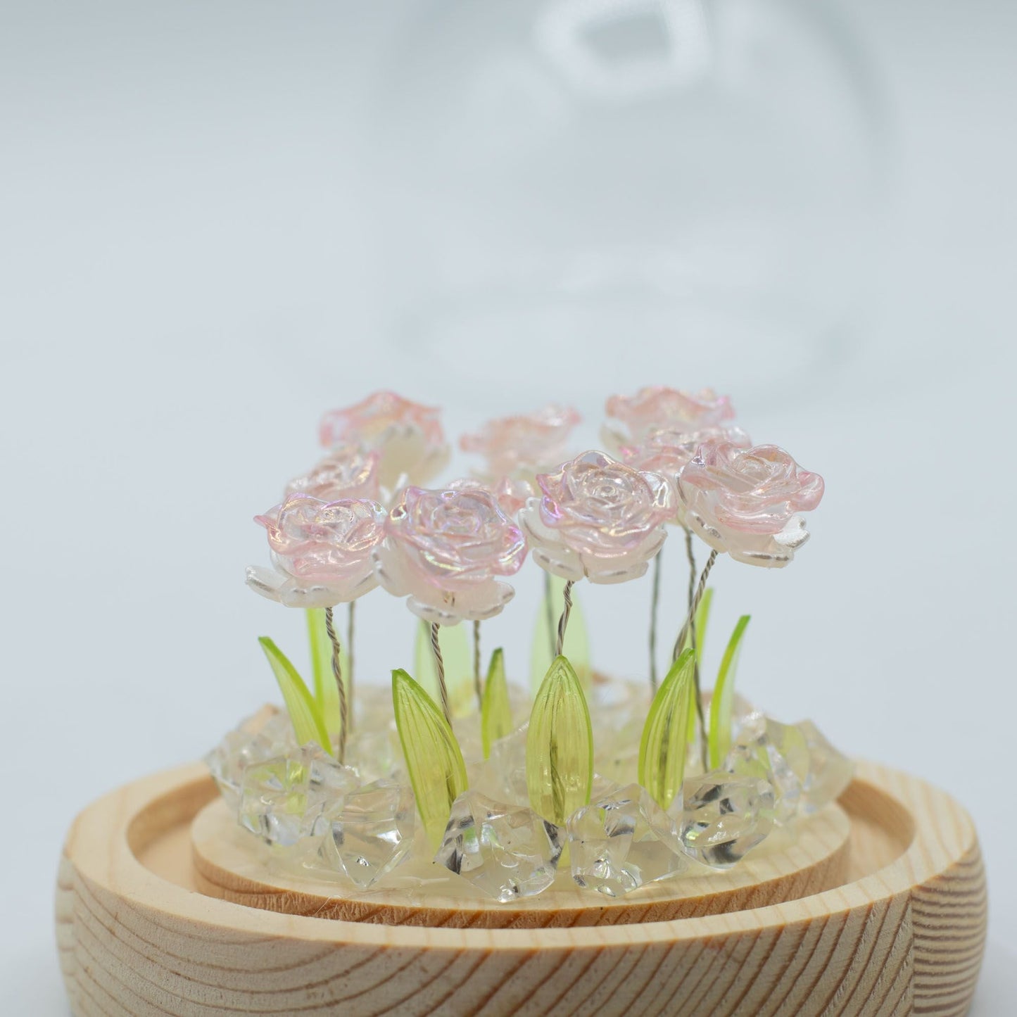 Floral Glow Garden Dome - 10 Pink Roses - LED USB - Luna Panther