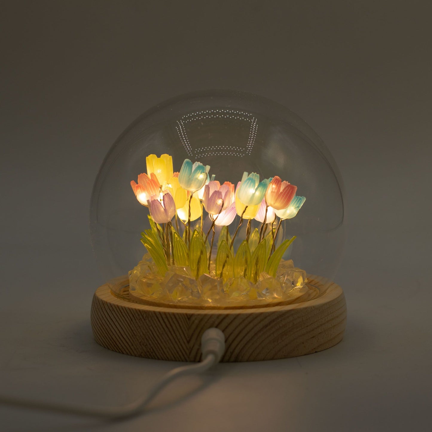 Floral Glow Garden Dome - 20 Multi Tulips - LED USB - Luna Panther