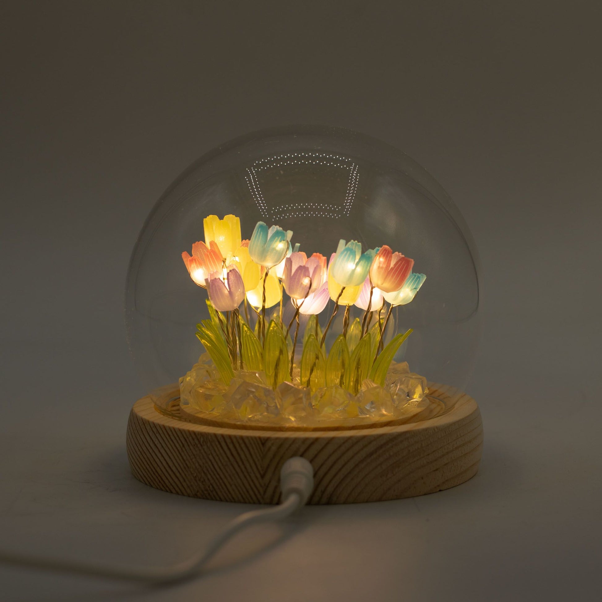 Floral Glow Garden Dome - 20 Multi Tulips - LED USB - Luna Panther
