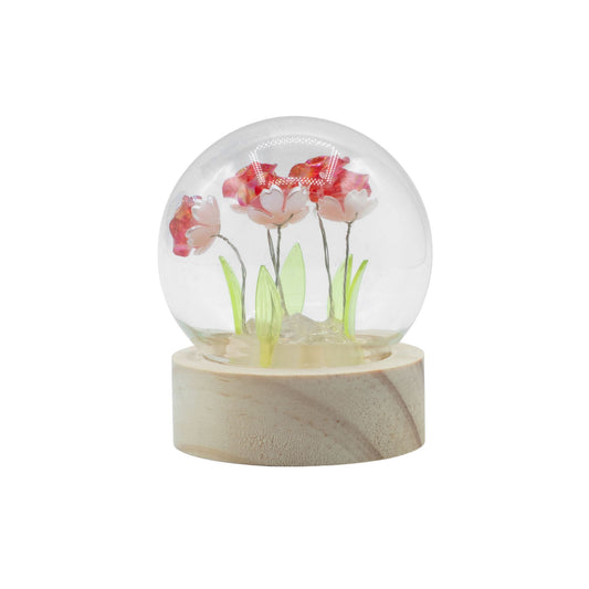 Floral Glow Garden Dome - 5 Red Roses - LED Battery - Luna Panther alternate view