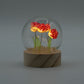 Floral Glow Garden Dome - 5 Red Roses - LED Battery - Luna Panther