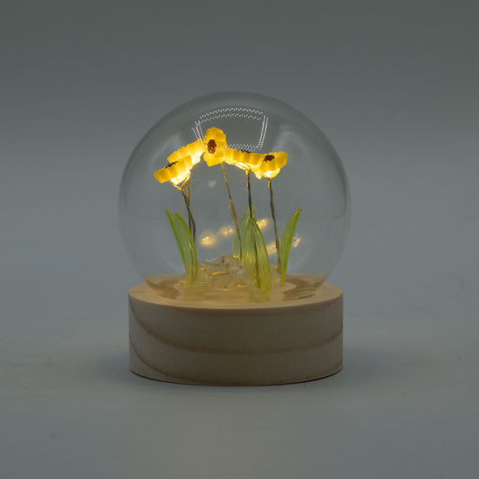 Floral Glow Garden Dome - 5 Sunflowers - LED Battery - Luna Panther