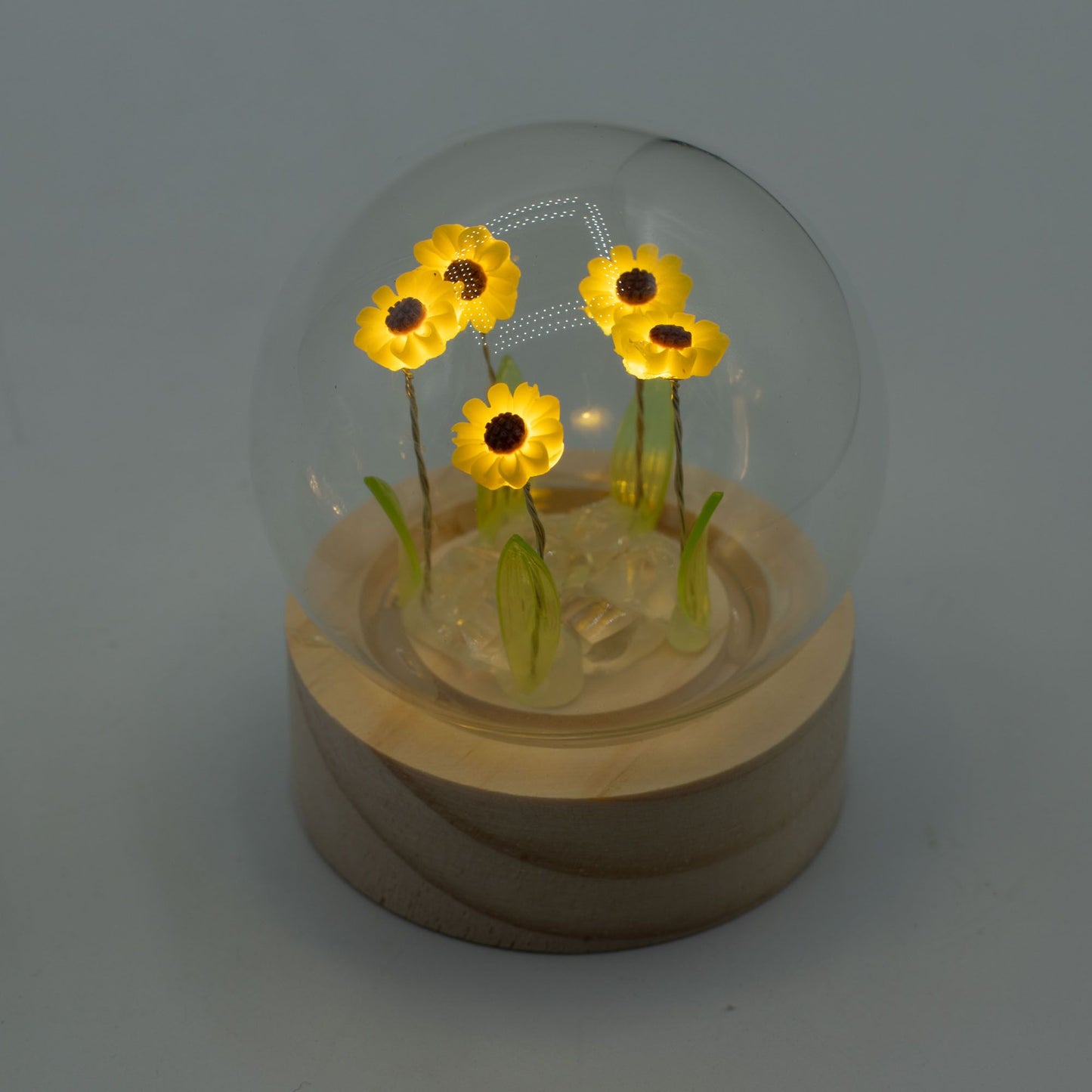 Floral Glow Garden Dome - 5 Sunflowers - LED Battery - Luna Panther