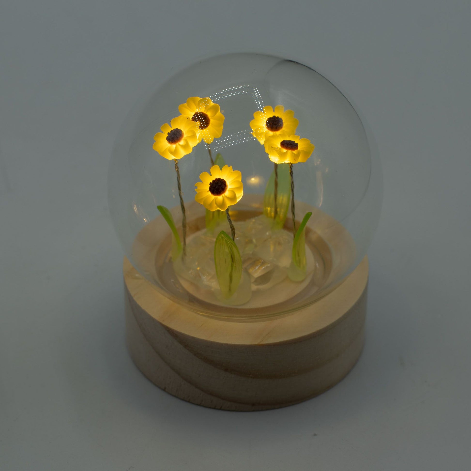Floral Glow Garden Dome - 5 Sunflowers - LED Battery - Luna Panther