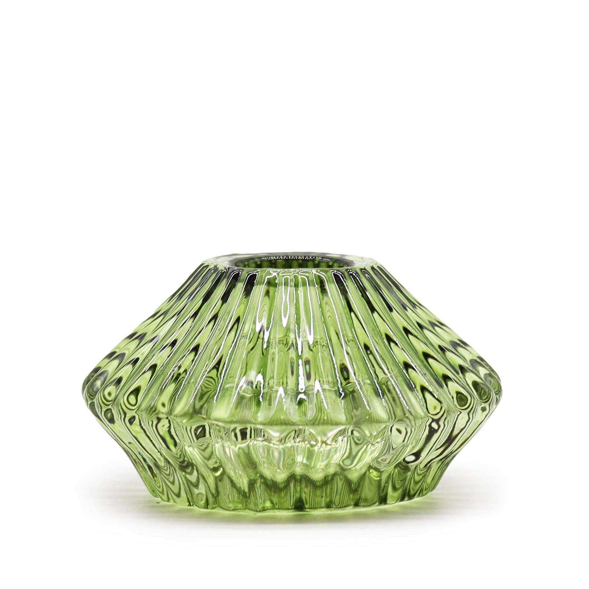 Polished Flower Flip Dinner Candle / Tealight Holder - Garden Jade featuring serene green tone and smooth polish - Luna Panther