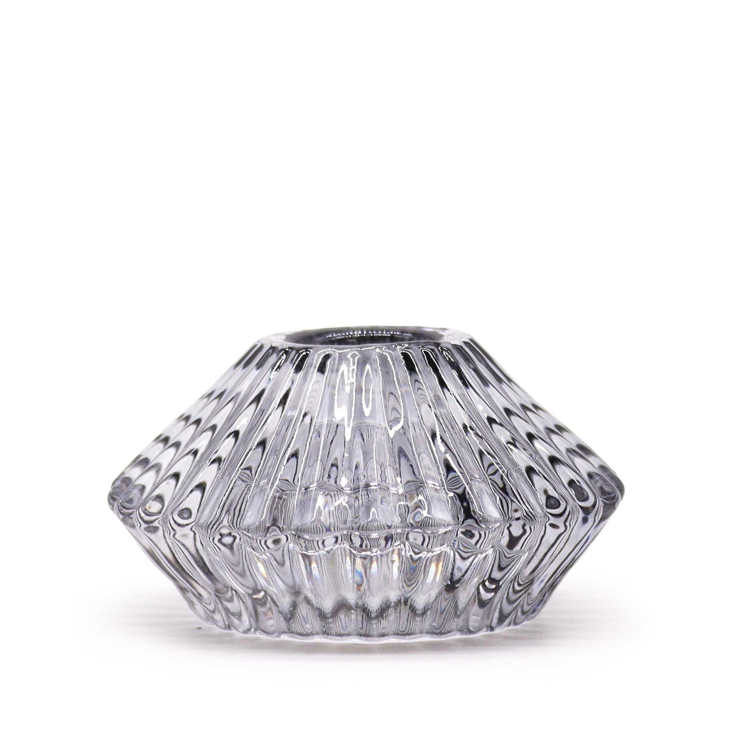 Polished Flower Flip Dinner Candle / Tealight Holder - Midnight Grey featuring natural patterning and unique variations - Luna Panther