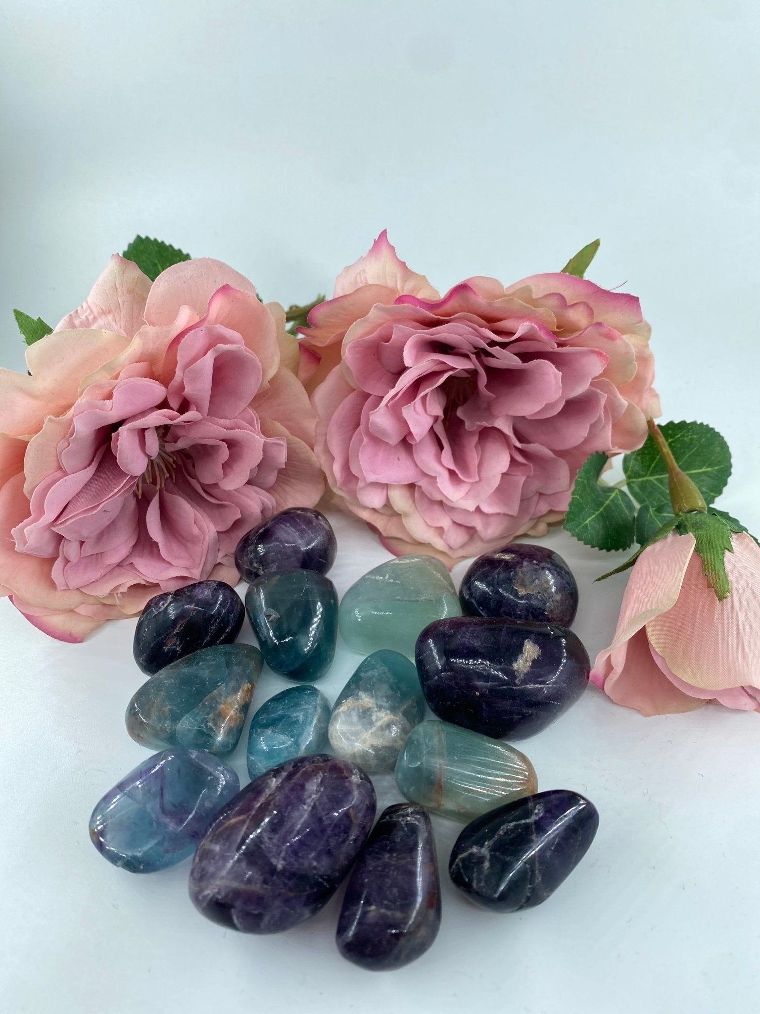 Polished Fluorite - Tumble Stone featuring banded green‑purple hues and glassy clarity - Luna Panther
