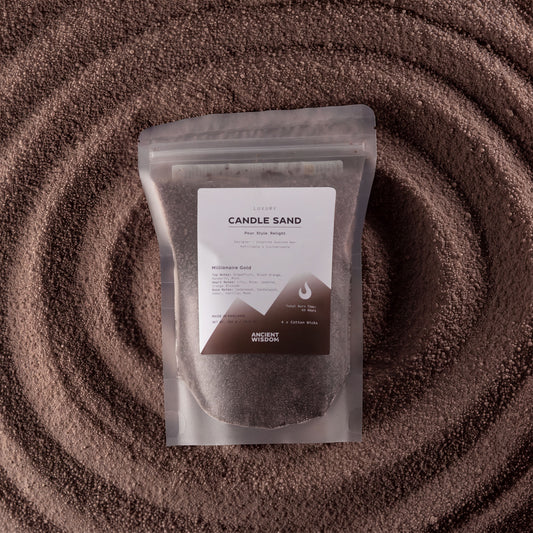 Fragranced Candle Sand – Chocolate Brown – Millionaire Gold – 300 g — candles, image 2 of 13. alternate view