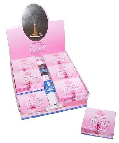 Polished Fresh Rose Dhoop Cones featuring natural patterning and unique variations - Luna Panther