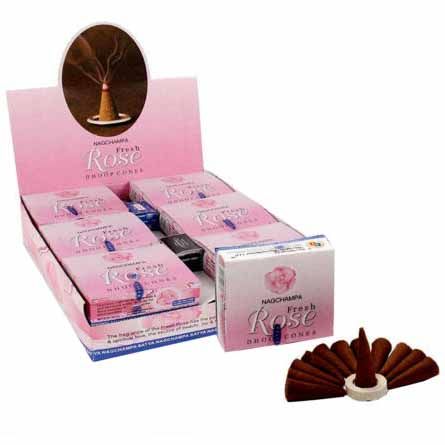 Polished Fresh Rose Dhoop Cones featuring natural patterning and unique variations - Luna Panther