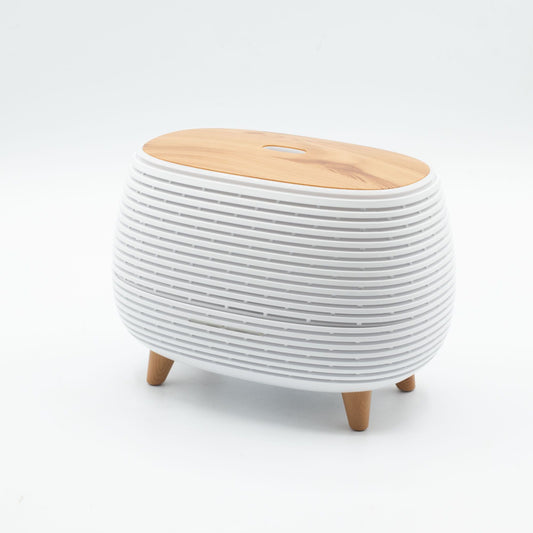 Futuristic Ribbed Aroma Diffuser with Colour - Changing Light - Luna Panther