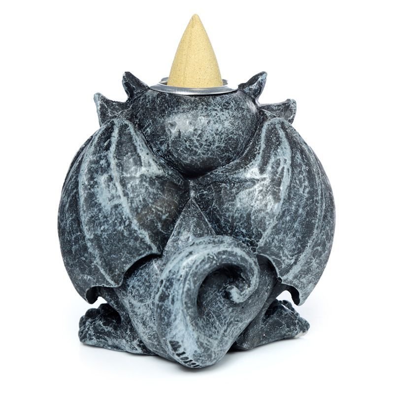 Polished Gargoyle Backflow Incense Burner featuring natural patterning and unique variations - Luna Panther