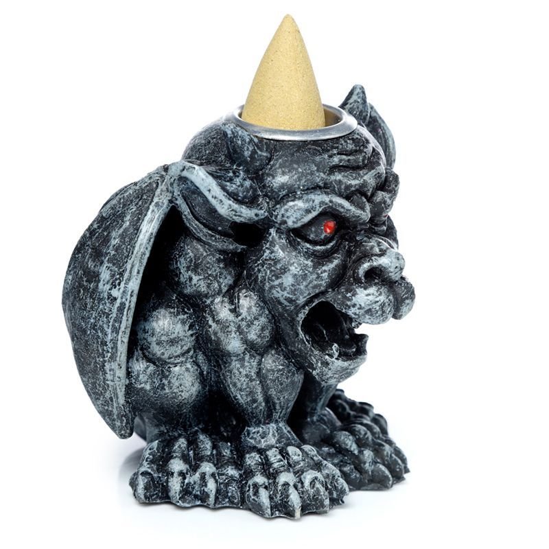 Polished Gargoyle Backflow Incense Burner 1 featuring natural patterning and unique variations - Luna Panther
