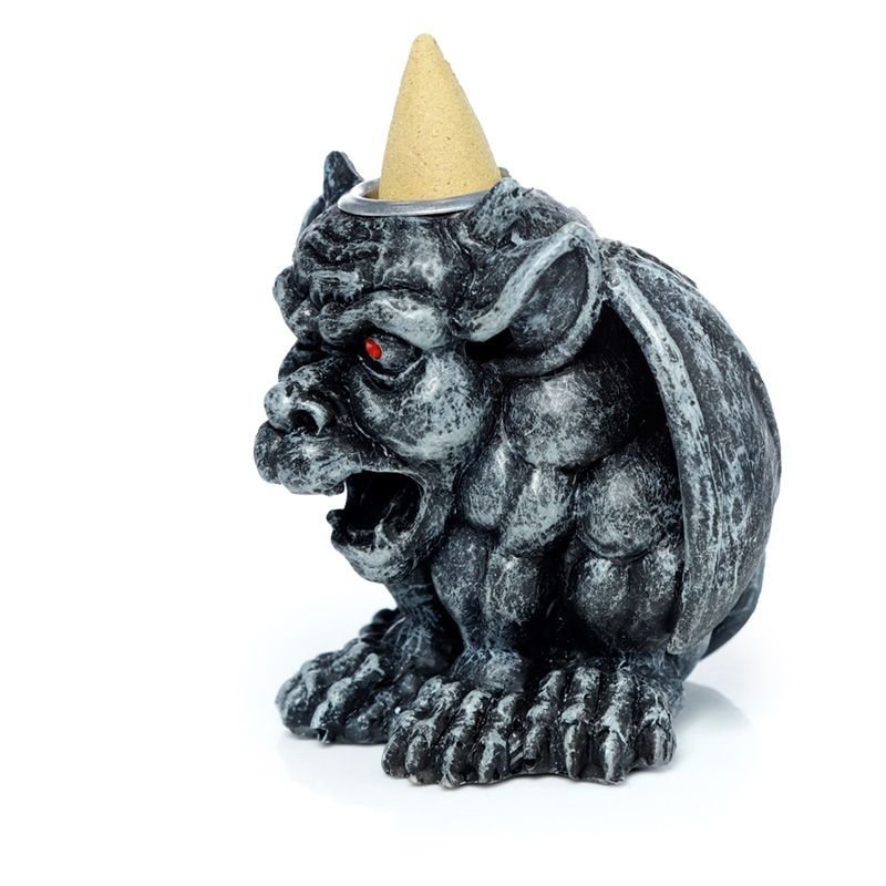Polished Gargoyle Backflow Incense Burner 1 featuring natural patterning and unique variations - Luna Panther