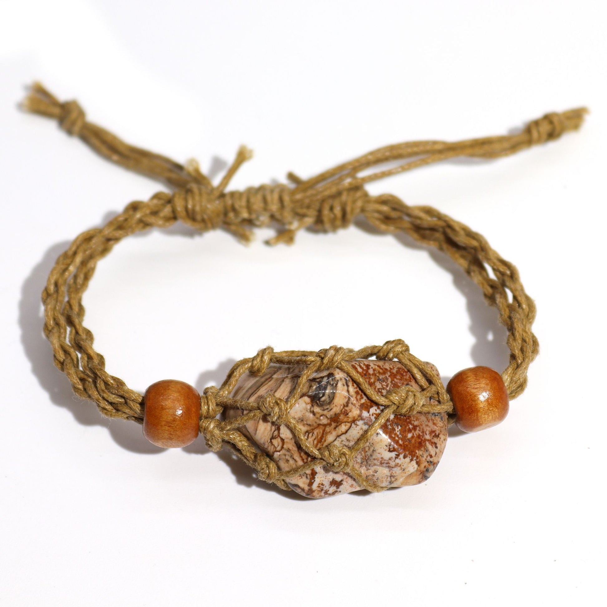 Gemstone Bracelet Cord - Sand - Luna Panther
