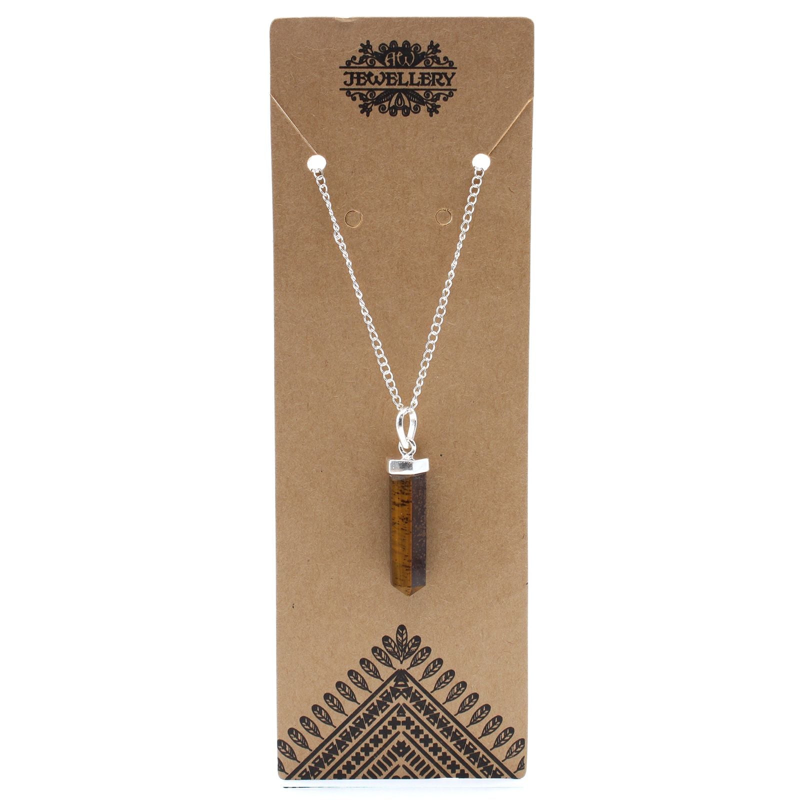 Polished Gemstone Classic Point Pendant - Tiger Eye featuring natural patterning and unique variations - Luna Panther