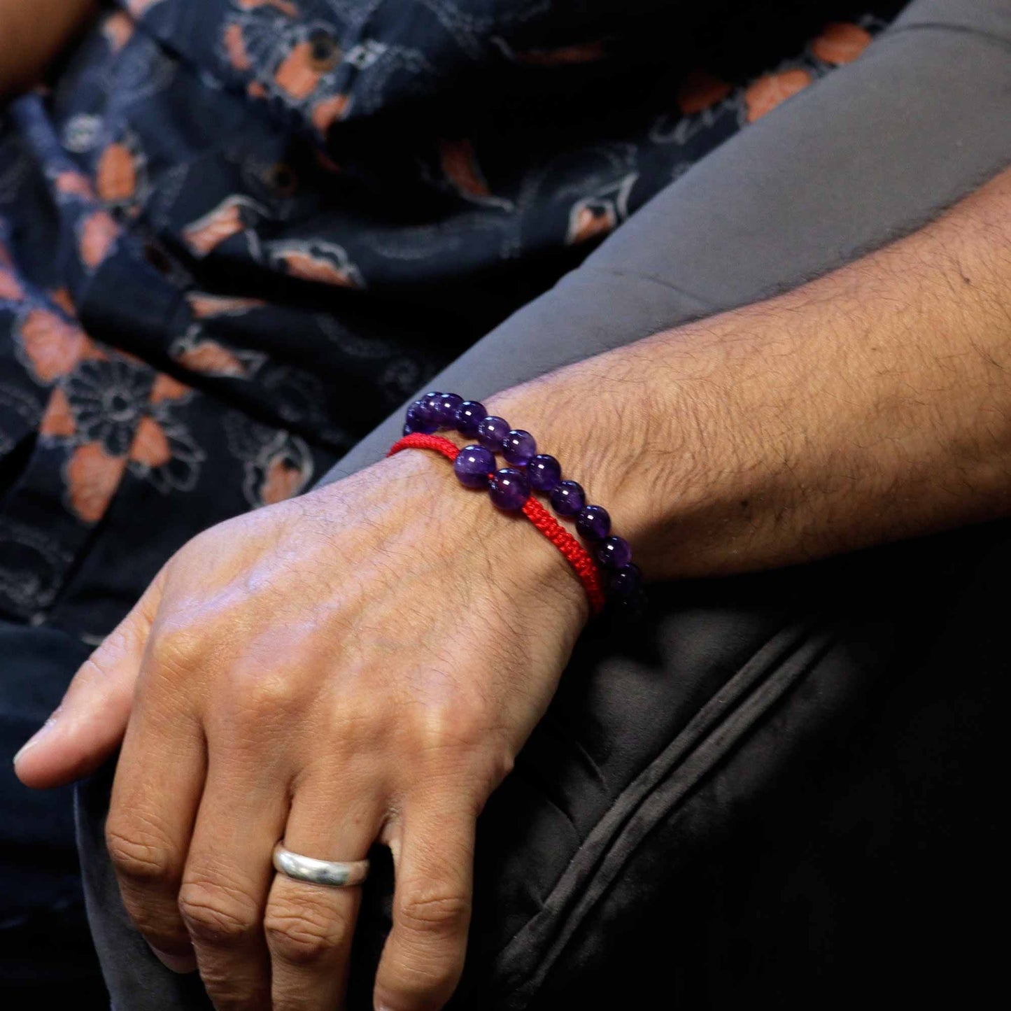 Gemstone Double Power Bracelets - Amethyst - Luna Panther