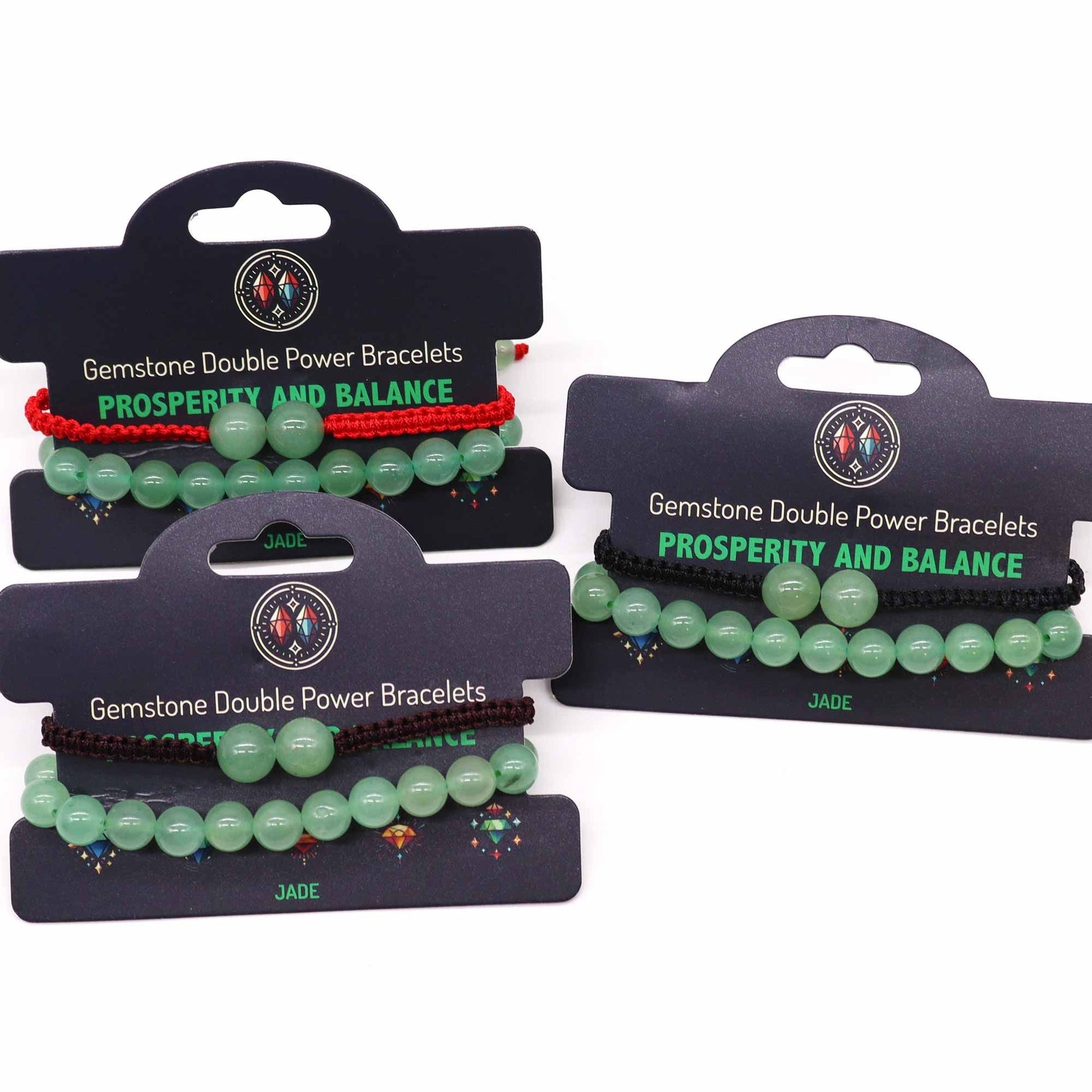 Gemstone Double Power Bracelets - Jade - Luna Panther