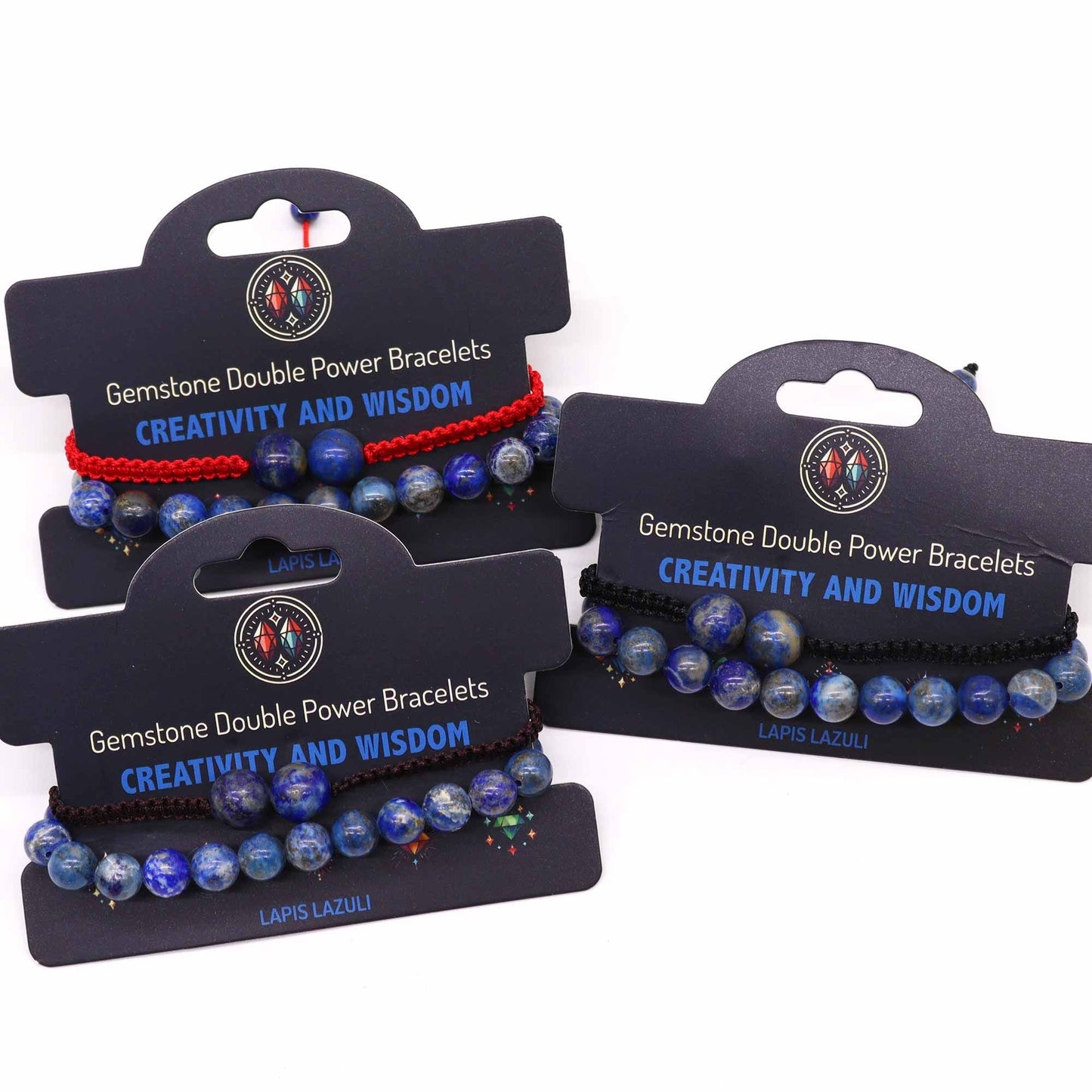 Gemstone Double Power Bracelets - Lapis Lazuli - Luna Panther