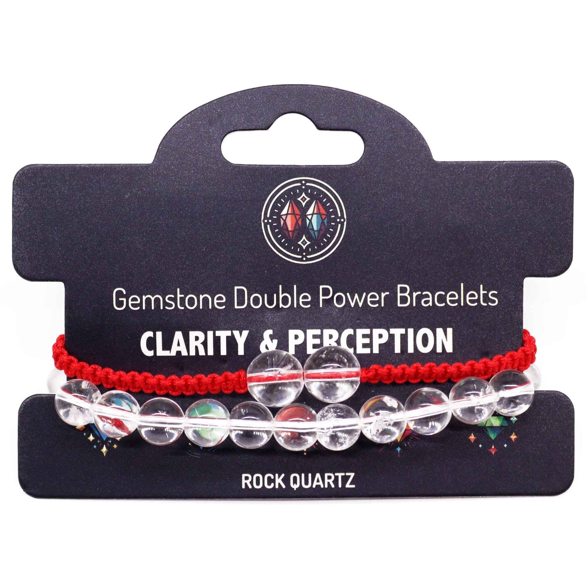 Gemstone Double Power Bracelets - Rock Quartz - Luna Panther